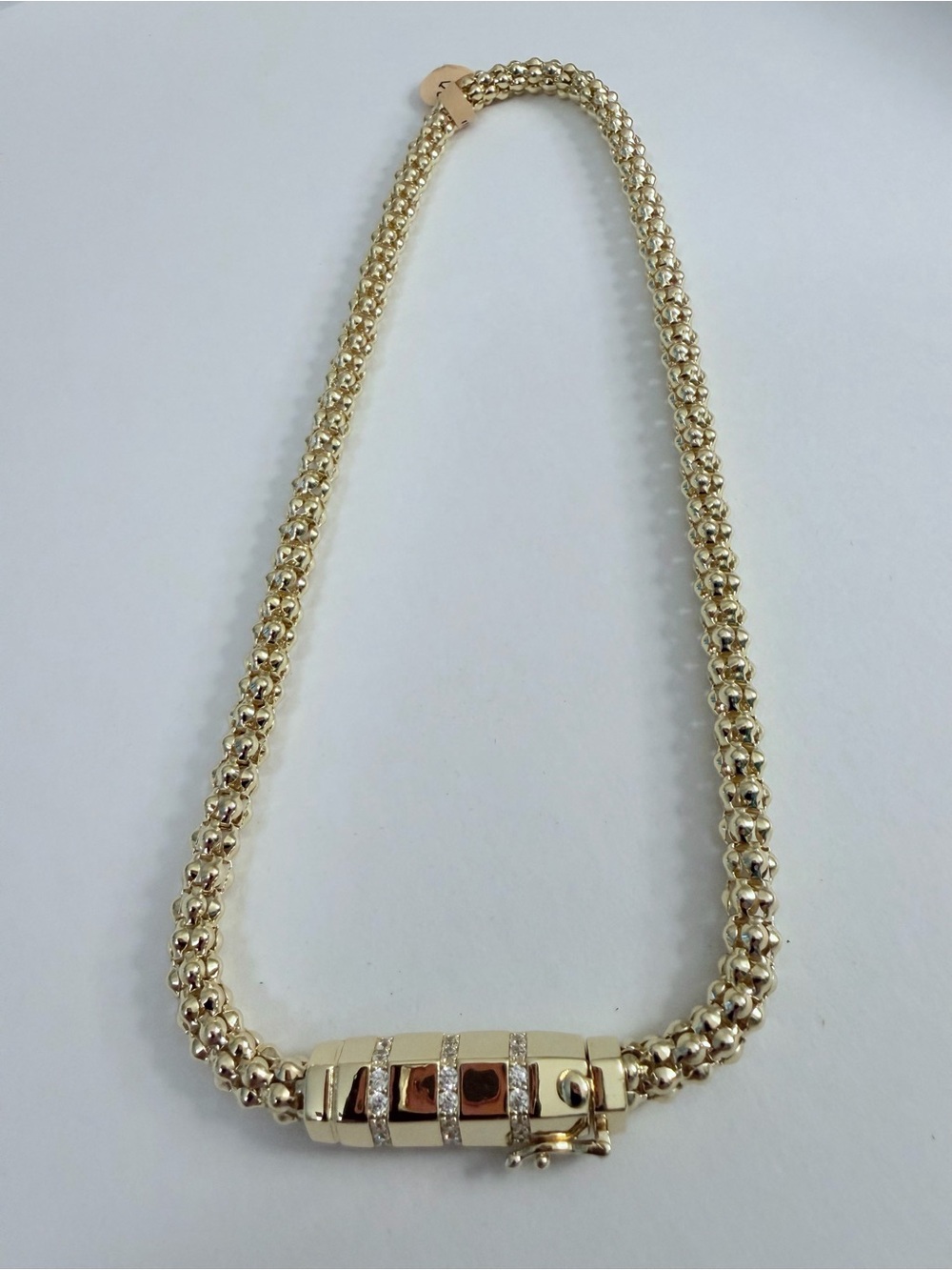 Very Unique! Multi-Stone Accent Chain Necklace 16” and 14k gold plated. NEW! - Picture 2 of 5